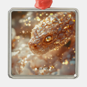 Ornamento De Metal Fantasy - Cobra Rosa Pastel