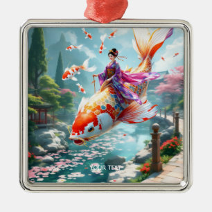 Ornamento De Metal Fantasy Cuide Fish Japonês Girl