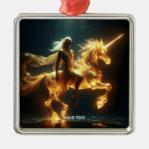 Ornamento De Metal Fantasy Cute Eethal Underwater Unicorn