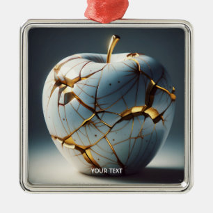 Ornamento De Metal Fantasy Cute Kintsugi Porcelain Apple