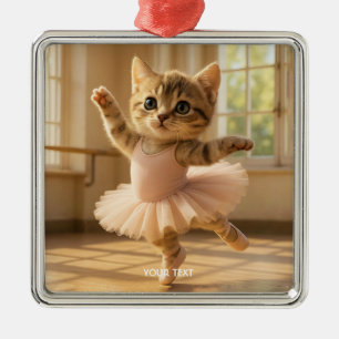 Ornamento De Metal Fantasy Cute Kitten Small Ballerina