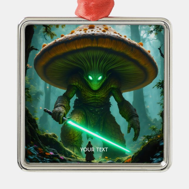 Ornamento De Metal Fantasy Cute Mushroom Saber Forest (Frente)