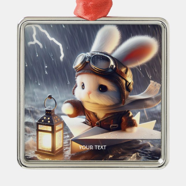 Ornamento De Metal Fantasy Cute Rabbit Poste Lanterna (Frente)