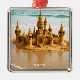 Ornamento De Metal Fantasy Cute Sand Castle Beach
