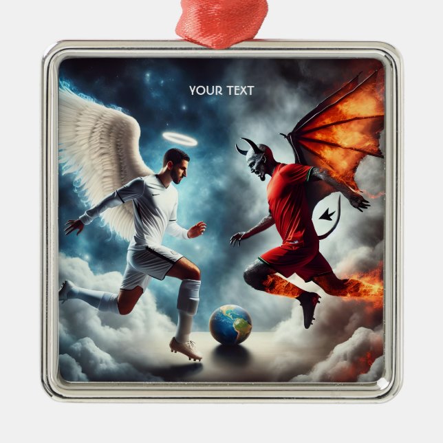 Ornamento De Metal Fantasy Cute Strange Soccer Match (Frente)