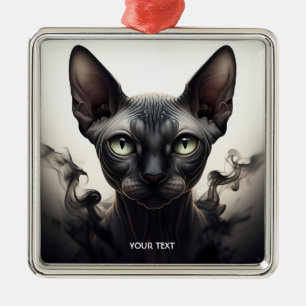 Ornamento De Metal Fantasy - Gato Negro Esphynx