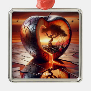Ornamento De Metal Fantasy Tree Apple Fire