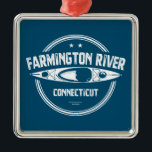 Ornamento De Metal Farmington River Connecticut Kayaking<br><div class="desc">O rio Farmington é o maior afluente do rio Connecticut.</div>