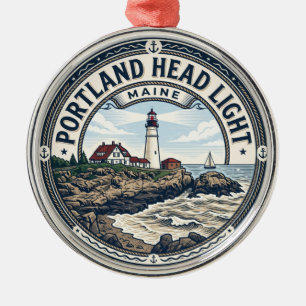Ornamento De Metal Farol de Portland Head Maine