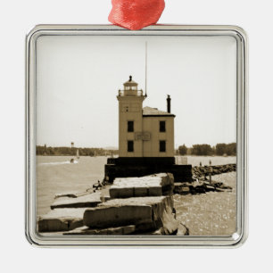 Ornamento De Metal Farol do Lago Erie