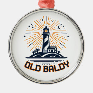 Ornamento De Metal Farol Old Baldy ao Nascer do Sol