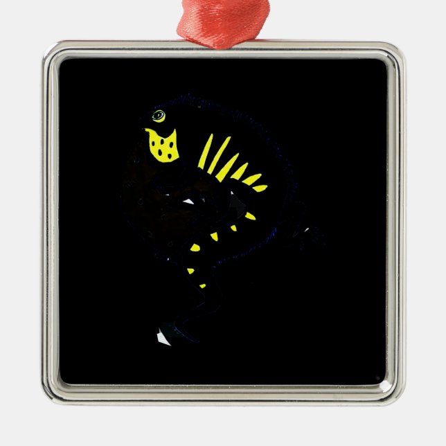 Ornamento De Metal Fatos de Iguana (Frente)