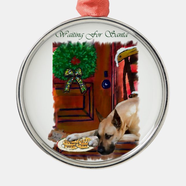 Ornamento De Metal Fawn Great Dane Christmas (Frente)