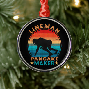 Ornamento De Metal Fazedor de Panqueca Lineman - Futebol Americano