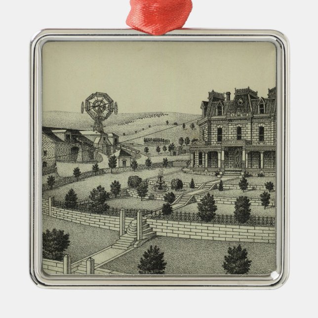 Ornamento De Metal Fazenda de Spring Hill, Chase County, Kansas (Frente)