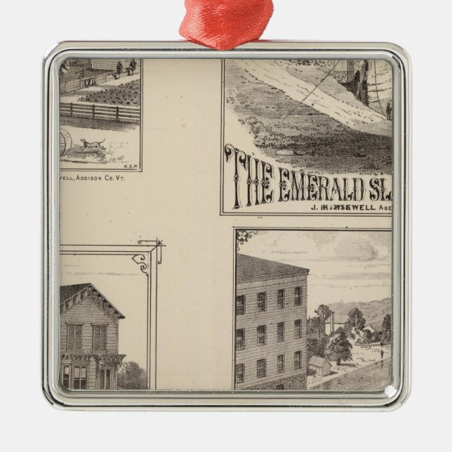 Ornamento De Metal fazenda e waterworks em Hydeville (Frente)