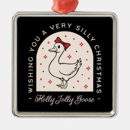 Ornamento De Metal fazenda engraçada bobo preto Natal