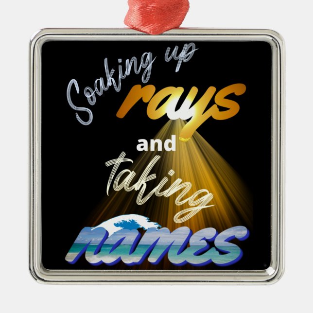 Ornamento De Metal Fazendo Rays e Tomando Nomes no Verão (Frente)