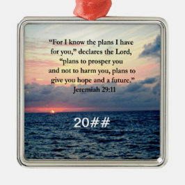 ORNAMENTO DE METAL FÉ EM JEREMIAH 29:11 SUNRISE VERSE