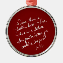 Ornamento De Metal Fé Escriturada À Mão Esperança Adora Espiritual Ve