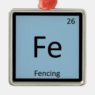 Ornamento De Metal Fe - Esgrima Química Tabela Periódica Esportes