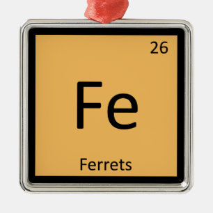 Ornamento De Metal Fe - Ferret Química Elemento Periódico de Mesa