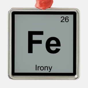 Ornamento De Metal Fe - Símbolo de Mesa Periódica de Química de Ir