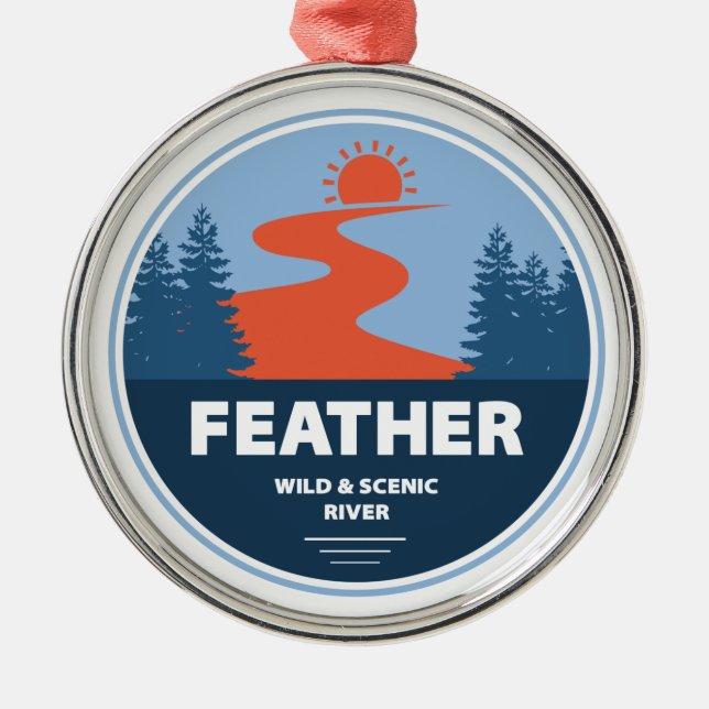 Ornamento De Metal Feather Wild E Scenic River (Frente)