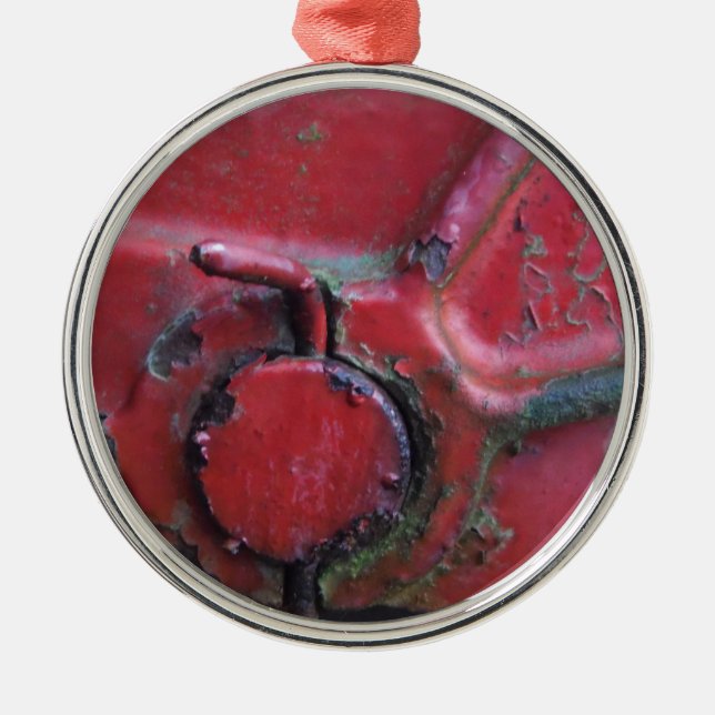 Ornamento De Metal Fechamento de caminhão ruidoso vermelho (Frente)