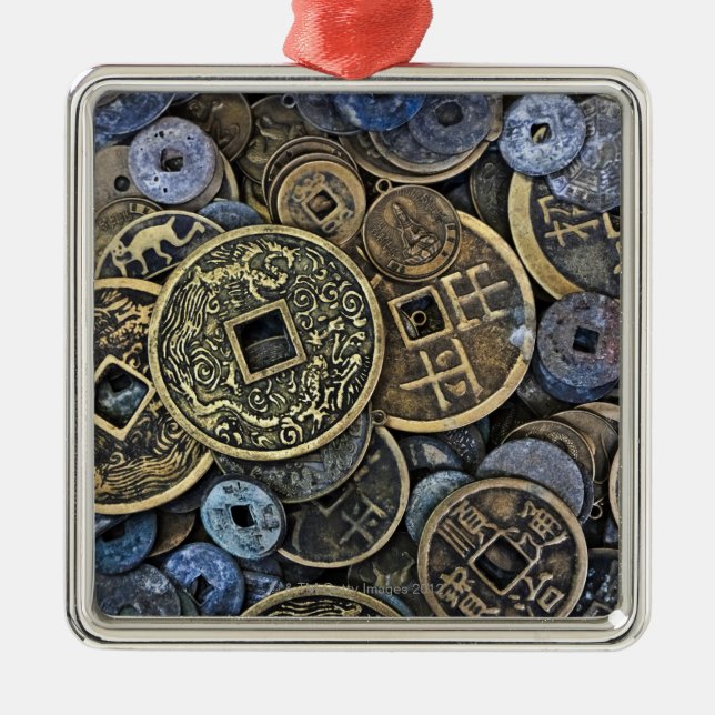 Ornamento De Metal Feche acima das moedas vietnamianas (Frente)