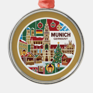 Ornamento De Metal Feira de Natal da Praça Marienplatz em Munique na
