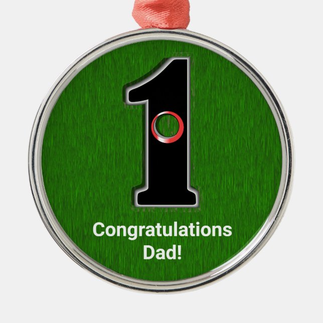 Ornamento De Metal Felicita Golfer Hole em uma personalização (Frente)