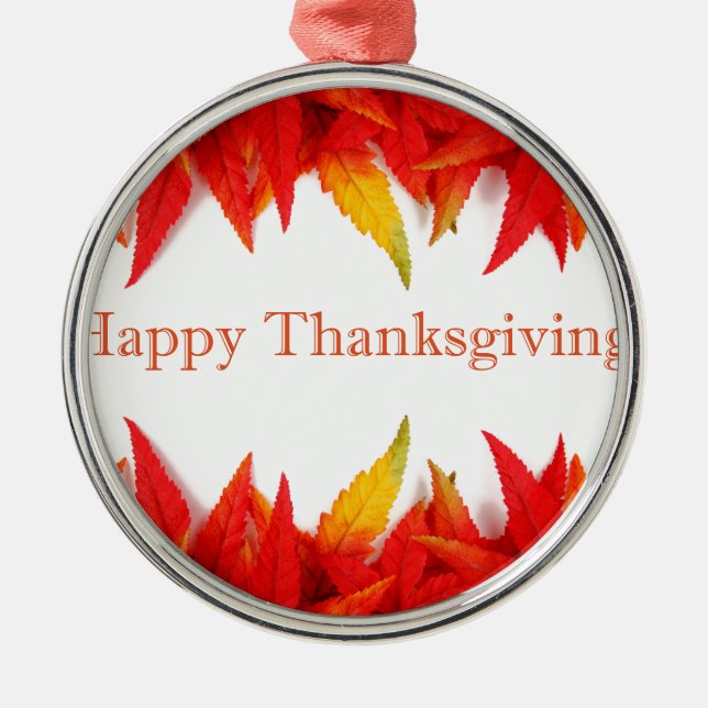 Ornamento De Metal Feliz Ação de Graças! (Frente)