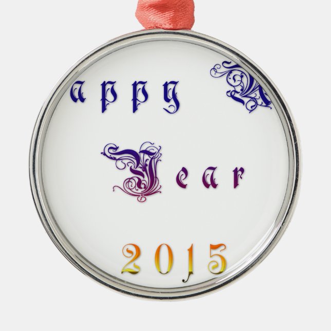 Ornamento De Metal Feliz Ano Novo 2015 Hakuna Matata.png (Frente)