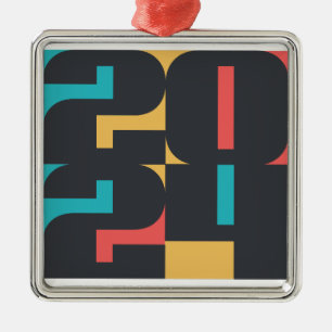Ornamento De Metal feliz ano novo 2024