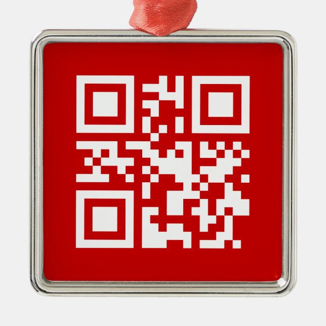 Ornamento De Metal Feliz ano novo! — Código QR (Frente)