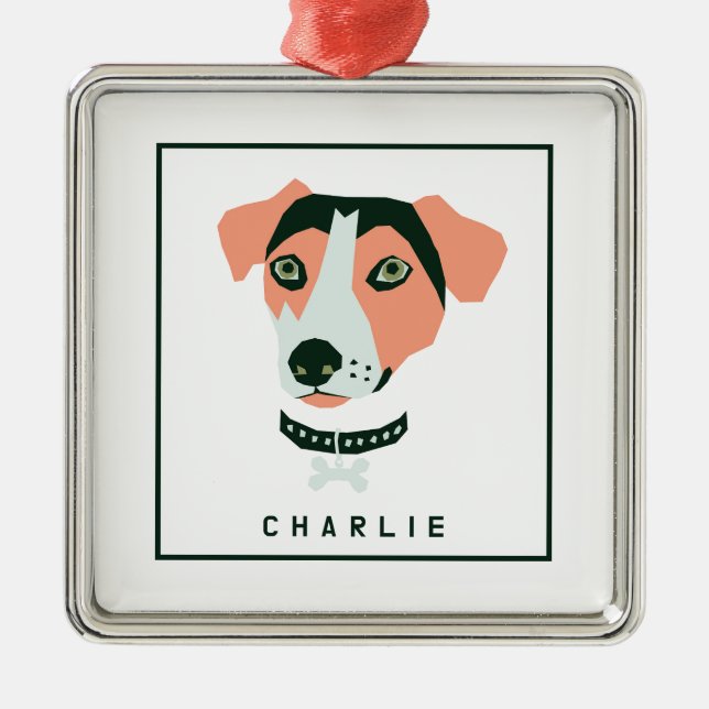 Ornamento De Metal Feliz Beagle Personalizado (Frente)