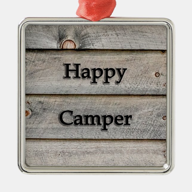 Ornamento De Metal Feliz Camper (Frente)