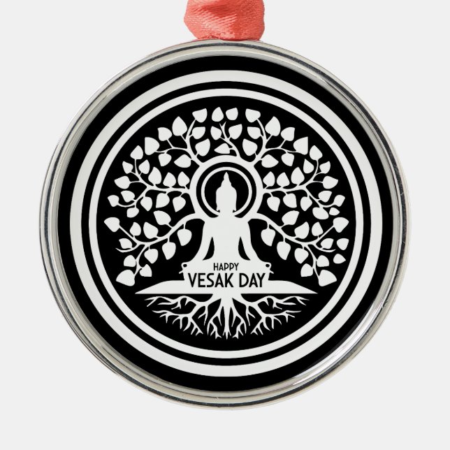 Ornamento De Metal Feliz Dia do Vesak (Frente)