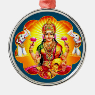 Ornamento De Metal Feliz Dift Ideas Hindu Goddess lakshmi