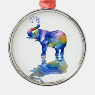Ornamento De Metal Feliz elefante