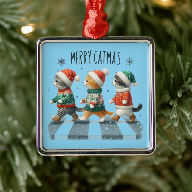 Ornamento De Metal Feliz Gatmas (Árvore)
