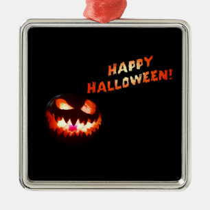 Ornamento De Metal FELIZ HALLOWEEN - Jack O-Lanterna brilhante