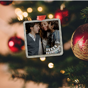 Ornamento De Metal Feliz Marinho de Natal Cottagecore