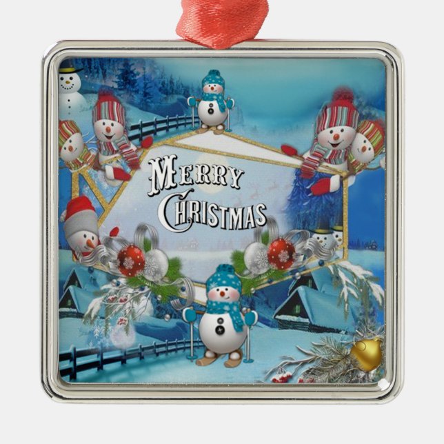 Ornamento De Metal Feliz Natal (Frente)