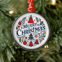 Ornamento De Metal Feliz Natal 3