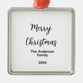 Ornamento De Metal Feliz Natal adicionar nome da família ano texto pe