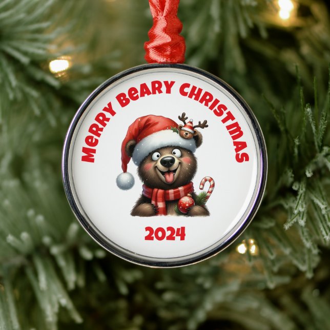Ornamento De Metal Feliz Natal Beary (Árvore)