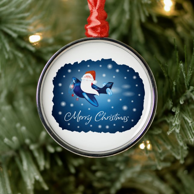 Ornamento De Metal Feliz Natal com Papais noeis (Árvore)