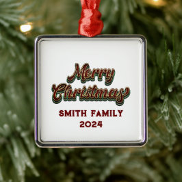 Ornamento De Metal Feliz Natal - Correspondência Familiar